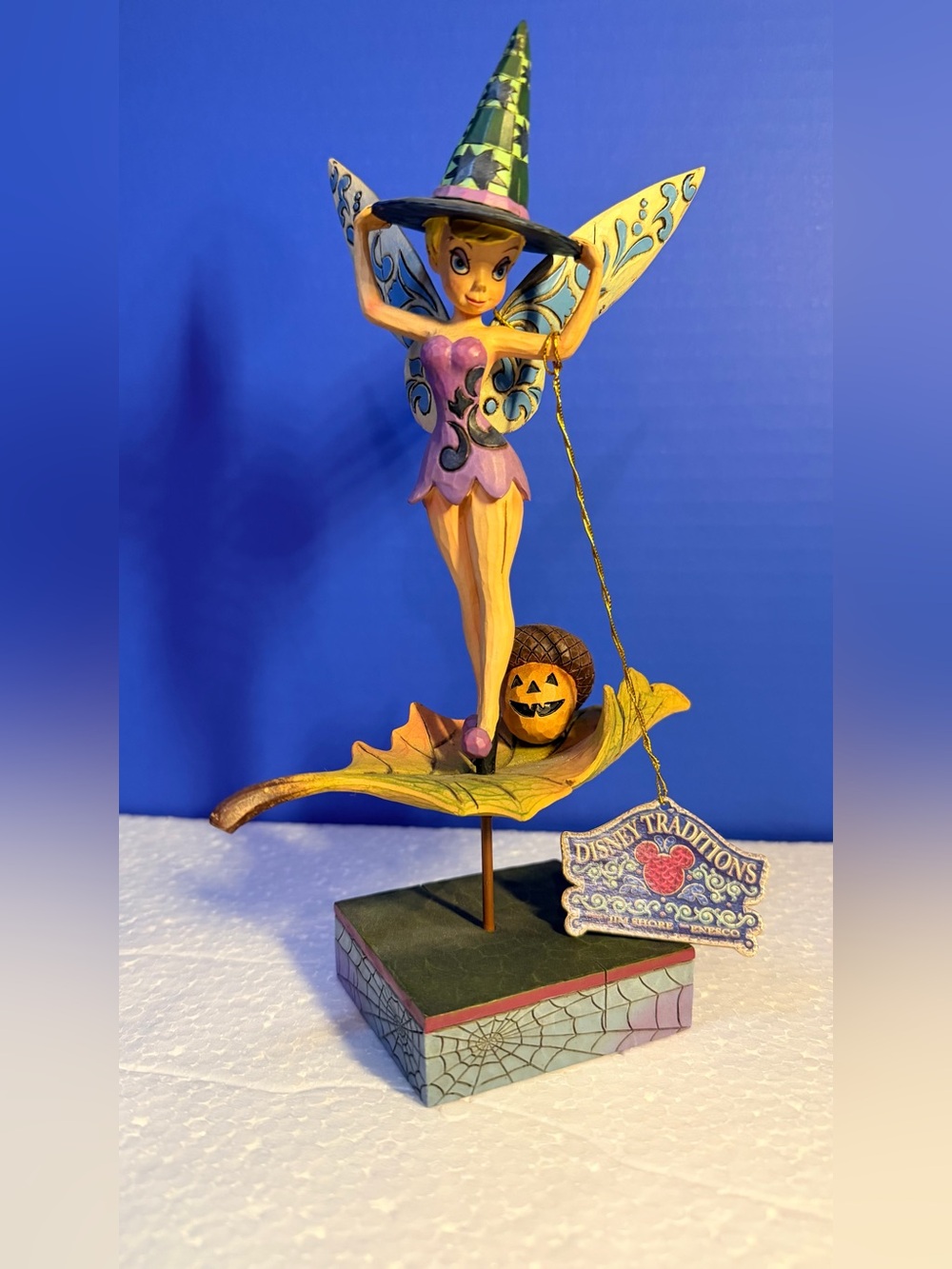 Jim Shore Disney Tinker Bell Witch Figurine in Purple, Yellow and Green